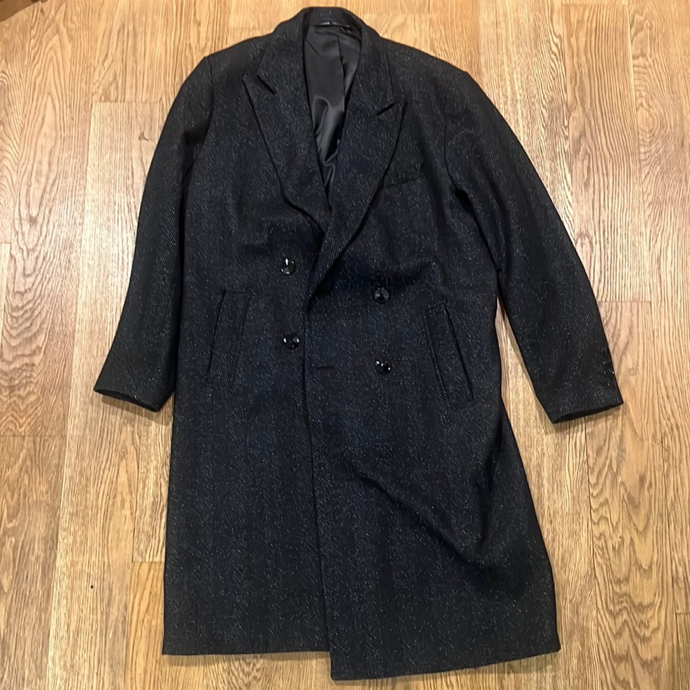 Men's Black Double-Breasted Coat